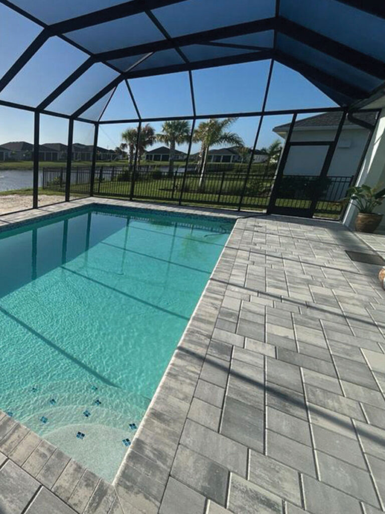 Recently completed swimming pool